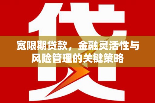 开平宽限期贷款，金融灵活性与风险管理的关键策略