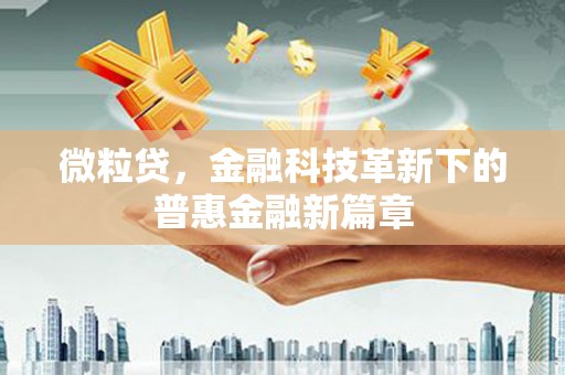 柳河微粒贷，金融科技革新下的普惠金融新篇章